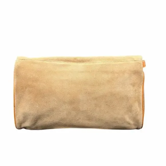 Vintage Latinas Suede Leather Clutch Wristlet Tan Made in Italy - Picture 2 of 10